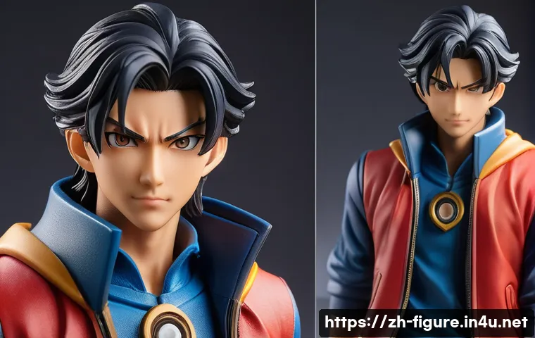 희귀 피규어의 가치 상승 요인 - A highly detailed collectible anime figure of a popular male protagonist from a trending animation, ...