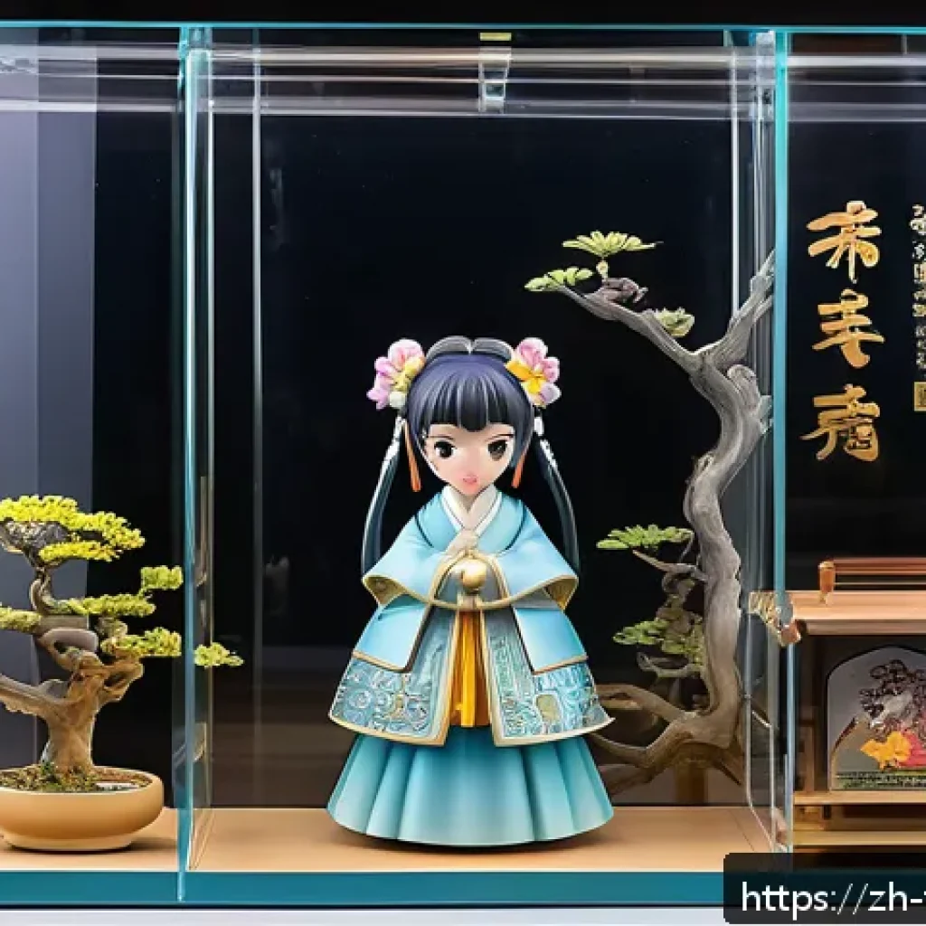 피규어 투자 시기별 적절한 구매 전략 - A highly detailed display scene of a limited edition anime figurine collaboration with a famous desi...