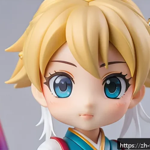 피규어 가품 복제  구별법 - A highly detailed close-up image of a premium PVC anime figure standing on a display base, showcasin...